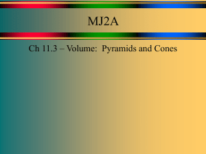 MJ2A - Ch 11.3 Volume Pyramids & Cones
