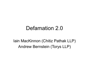 Defamation 2.0 - Canadian IT Law Association