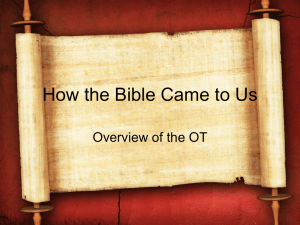 Lesson 3 - Overview of the Old Testament