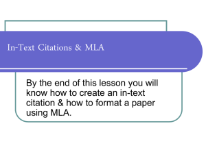In Text Citations MLA Style