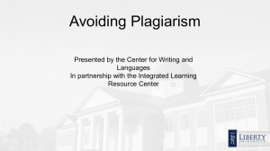 Avoiding Plagiarism presentation