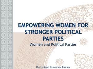 empowering women for stronger political parties