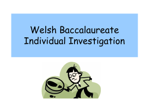 Welsh Baccalaureate, skills for the Individual Investigation MCC