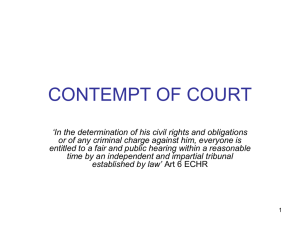 CONTEMPT OF COURT - Centre for Journalism