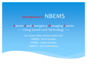 Introduction to NBEMS - Conejo Valley Amateur Radio Club
