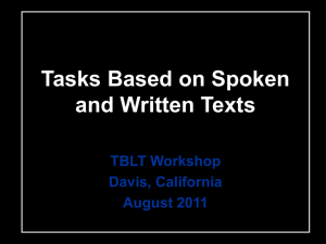 Tasks Based on Spoken and Written Texts
