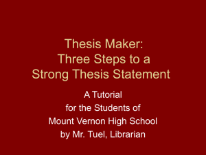 Thesis Maker - Mount Vernon City Schools