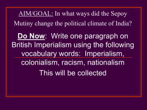 In what ways did the Sepoy Mutiny change the political climate of