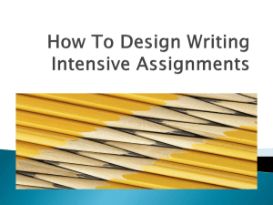 How To Approach Designing Writing Intensive Assignments