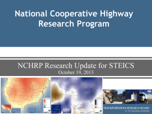 NCHRP Research Update for STEICS