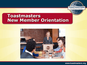 New Member Orientation - new version 22 August 11