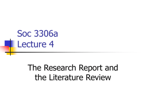 Getting started on the Literature Review