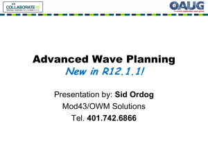 Wave Planning