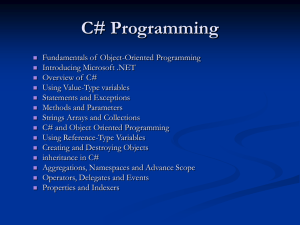 C# and Object Oriented Programming