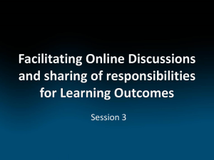 Facilitating Online Discussions and sharing of responsibilities for