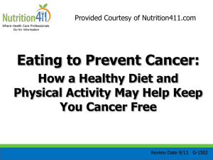 G-1502 Eating to Prevent Cancer, How a Healthy Diet