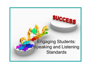 Speaking and Listening and CCSS - Clare