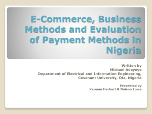 e-Commerce, Business Methods and Evaluation of Payment