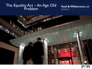 The Equality Act – An Age Old Problem