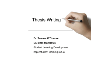 Thesis Writing 2011 - Student Learning Development