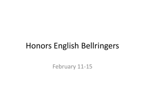 Academic English Bellringers