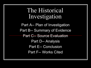 Historical Investigation Powerpoint