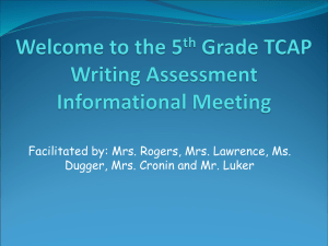 the 5th Grade TCAP Writing Assessment Informational Meeting
