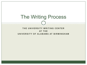 The Writing Process - The University of Alabama at Birmingham