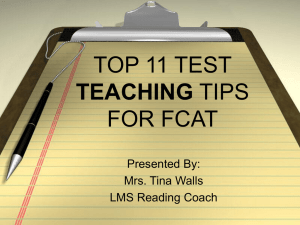 TOP 10 TEST TEACHING TIPS FOR FCAT