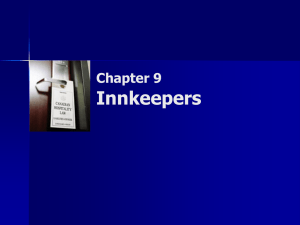 Chapter 9 – Innkeepers