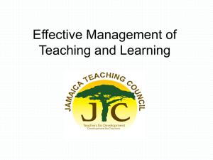Effective Management of Teaching and Learning