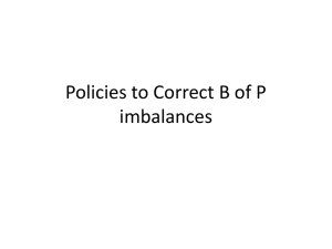 Policies to Correct B of P imbalances