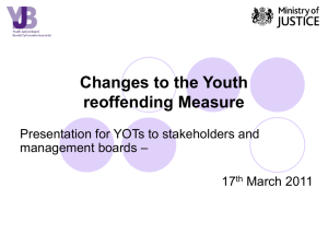 Changes to the Youth Reoffending Measure