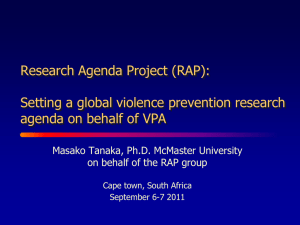 Research Agenda Project (RAP)