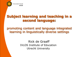Subject learning and teaching in a second language