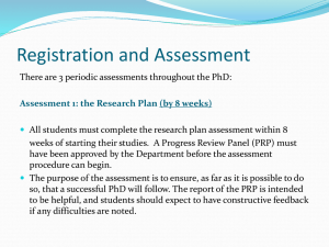 Assessment 1: the Research Plan (by 8 weeks)