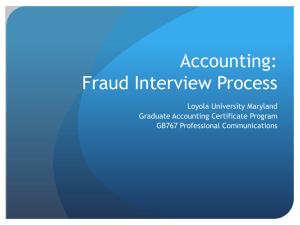 Fraud Interview Process - Allen Brizee, PhD, Loyola University