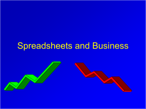 Spreadsheets and Business - Fisher College of Business