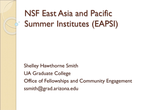 NSF East Asia and Pacific Summer Institutes (EAPSI)