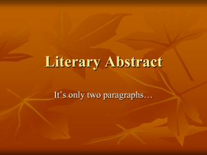 Literary Abstract
