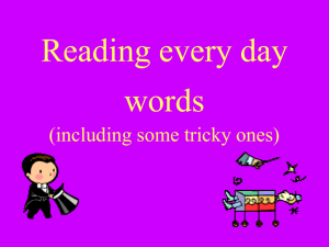 Tricky word activity