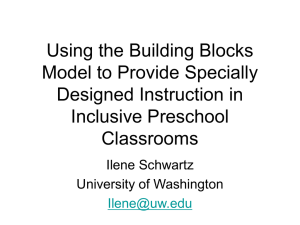 Using the Building Blocks Model to Provide Specially Designed