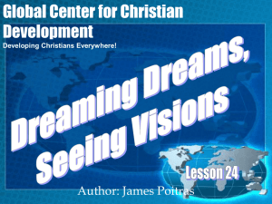 Lesson 24- Dreaming Dreams, Seeing Visions