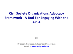 Civil Society Organizations Advocacy Framework