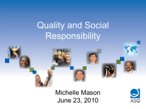 Social Responsibility and ISO 26000