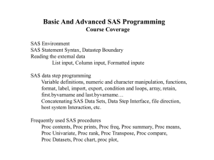 Basic And Advanced SAS Programming Course Coverage