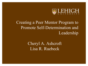 Creating a Peer Mentor Program