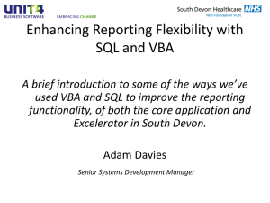 Enhancing Reporting Flexibility with SQL and VBA