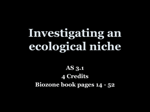 Investigating an ecological niche File