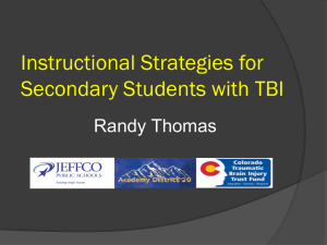 Instructional Strategies for Secondary Students with TBI